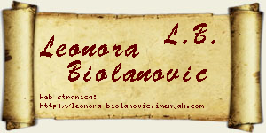 Leonora Biolanović vizit kartica